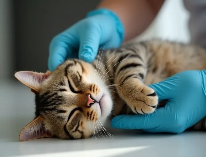 Specialist carefully handling a deceased cat with dignity in Bungaree